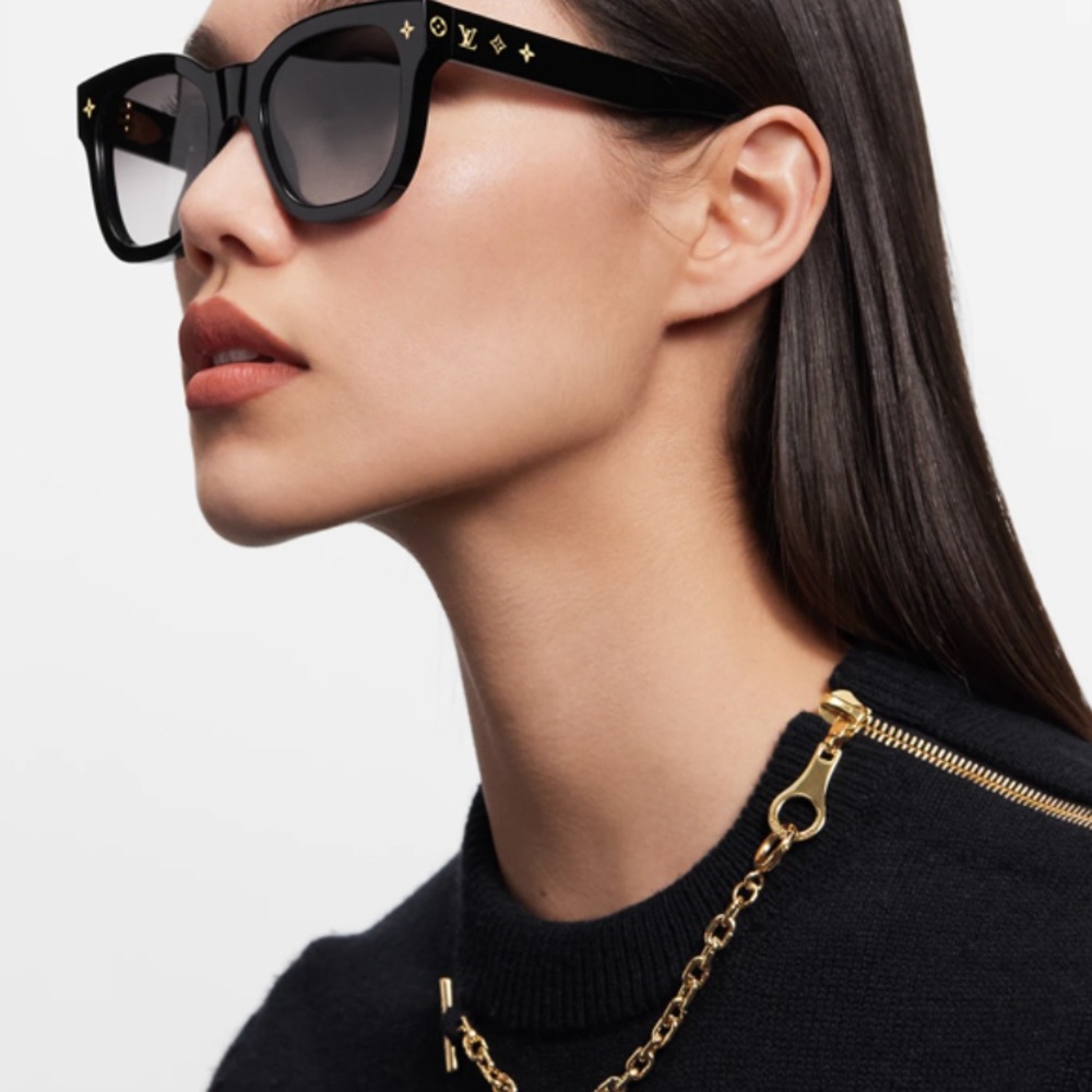 Louis Vuitton My Monogram Square Sunglass Z1523W 93L 53-19-143 W/ Box Black W2